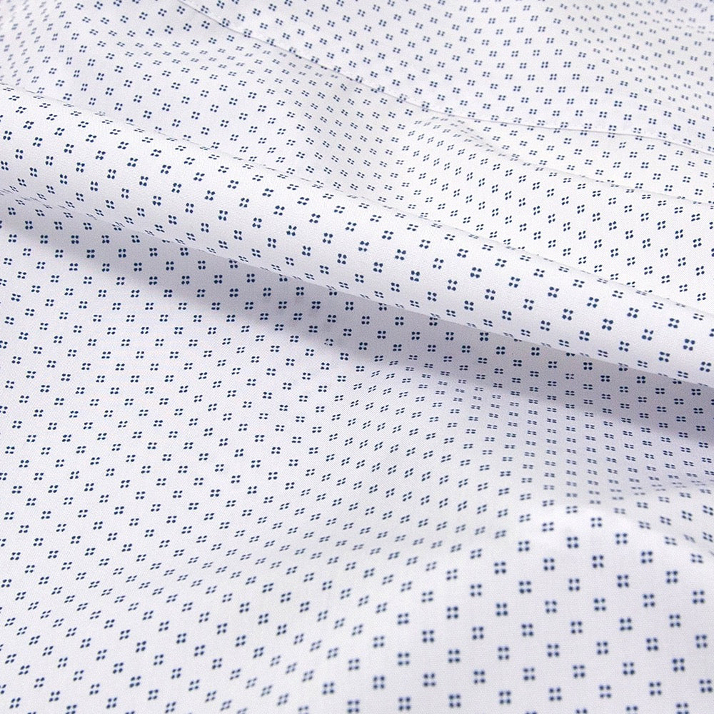 white pattern print fabric close up