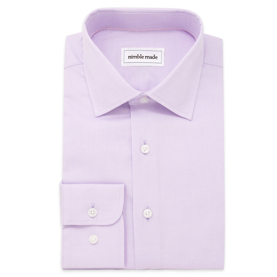 Light Purple Button Up Dress Shirt Cotton fabric in slim fit 