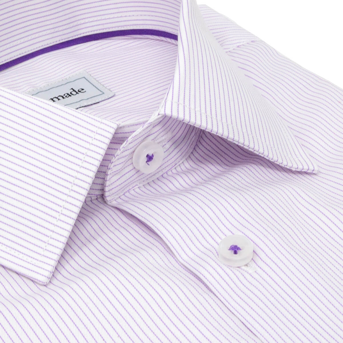 slim fit mens light purple stripe twill dress shirt collar button up long sleeve 